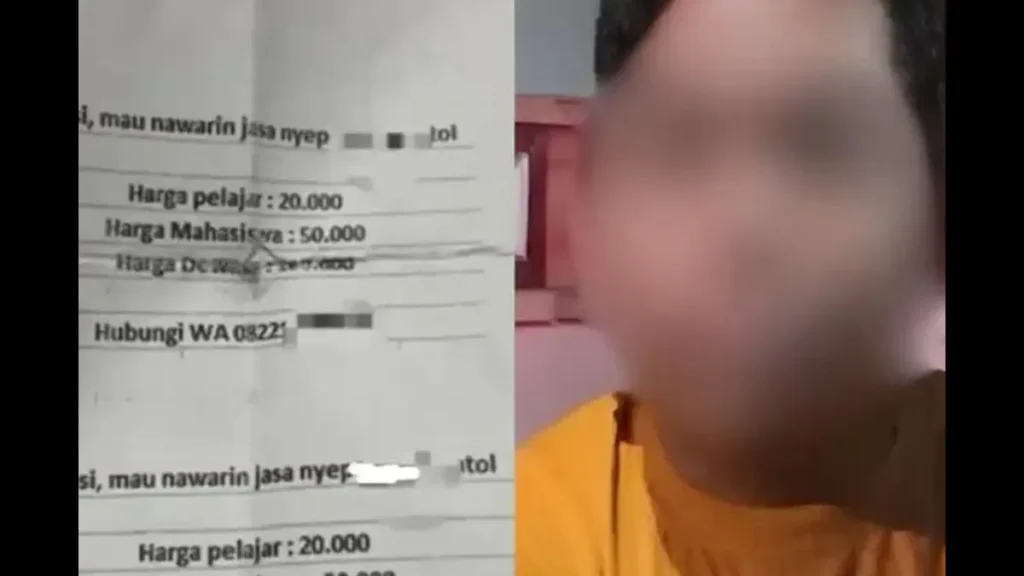 Penyebaran brosur jasa oral seks Tangsel yang viral di media sosial