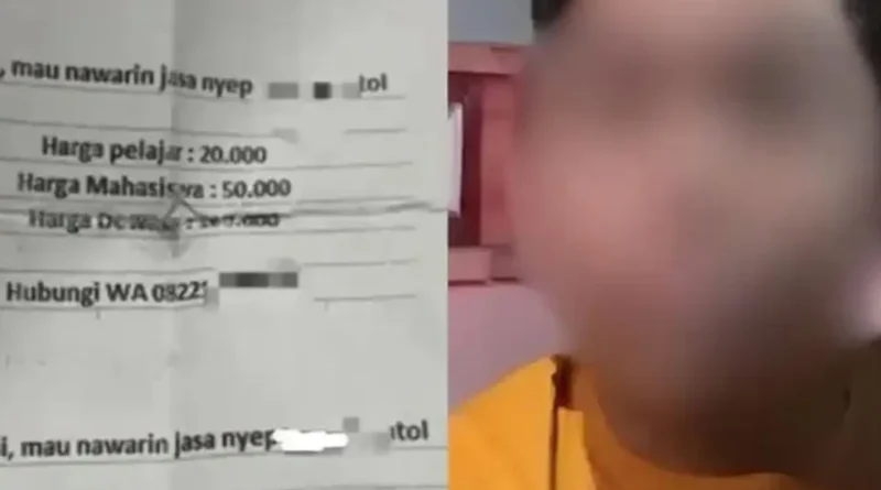 Penyebaran brosur jasa oral seks Tangsel yang viral di media sosial